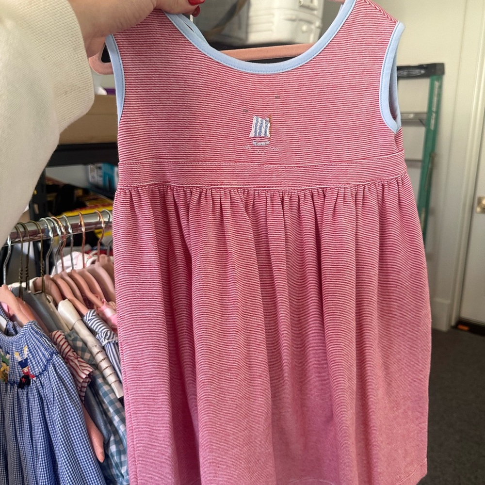 Petit Bateau Red Striped Dress